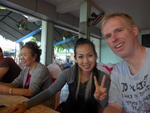 Christina, our host and interpreter, and me.